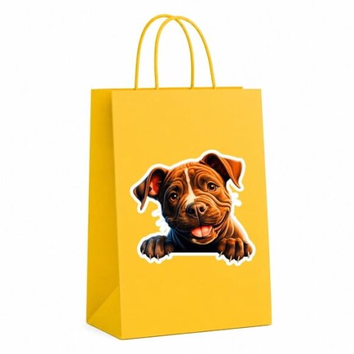 Sacola Papel Festa Raça Cachorro Staffordshire Bull Terrier