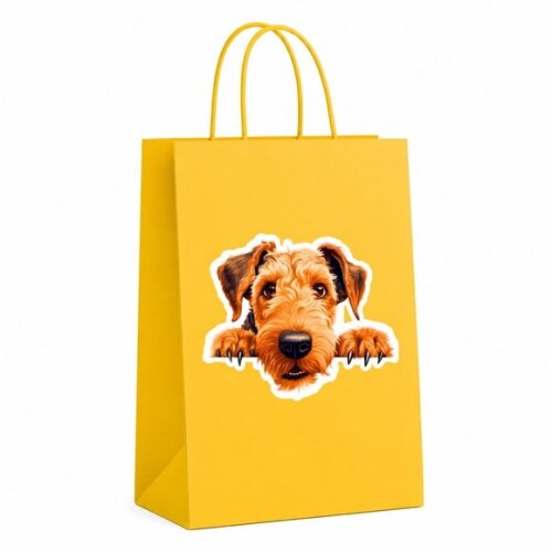 Sacola Papel Festa Raça Cachorro Terrier Airedale