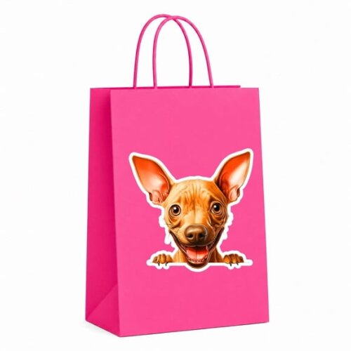 Sacola Papel Festa Raça Cachorro Terrier Americano sem pelo