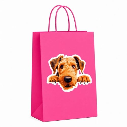 Sacola Papel Festa Raça Cachorro Terrier Airedale