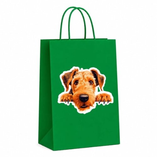 Sacola Papel Festa Raça Cachorro Terrier Airedale