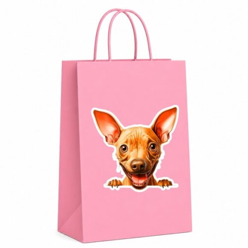 Sacola Papel Festa Raça Cachorro Terrier Americano sem pelo