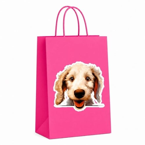 Sacola Papel Festa Raça Cachorro Terrier Bedlington
