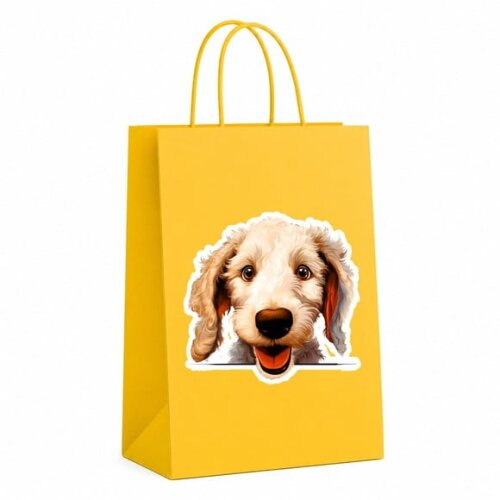 Sacola Papel Festa Raça Cachorro Terrier Bedlington
