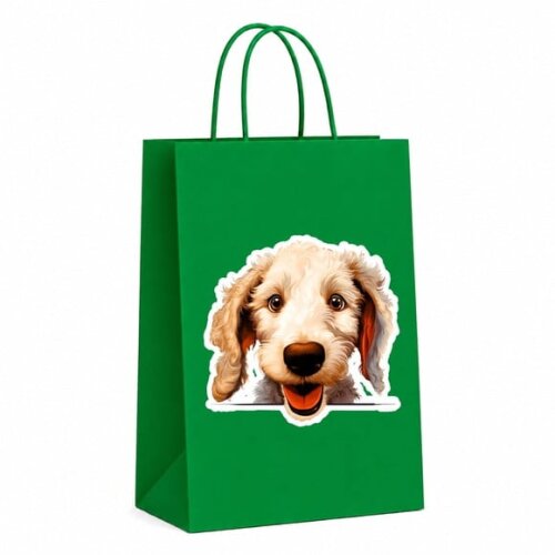 Sacola Papel Festa Raça Cachorro Terrier Bedlington
