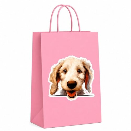 Sacola Papel Festa Raça Cachorro Terrier Bedlington