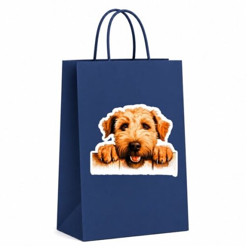 Sacola Papel Festa Raça Cachorro Terrier Wheaten pelo Macio