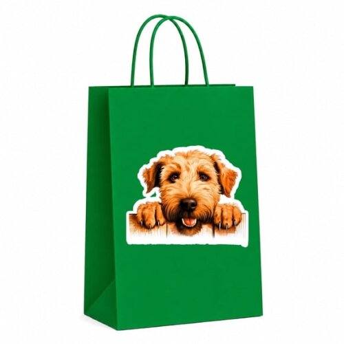 Sacola Papel Festa Raça Cachorro Terrier Wheaten pelo Macio