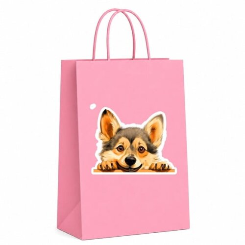 Sacola Papel Festa Raça Cachorro Vallhund Sueco