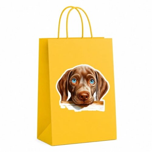 Sacola Papel Festa Raça Cachorro Weimaraner