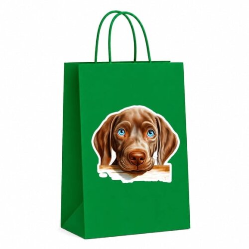 Sacola Papel Festa Raça Cachorro Weimaraner