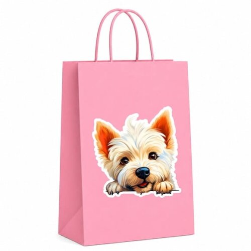 Sacola Papel Festa Raça Cachorro West Highland White Terrier