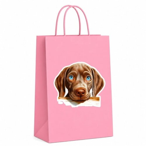 Sacola Papel Festa Raça Cachorro Weimaraner