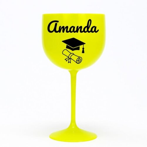 Taça Gin 580ml Formatura Personalizada com Nome Amanda