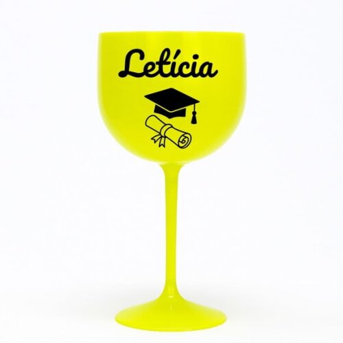 Taça Gin 580ml Formatura Personalizada com Nome Letícia