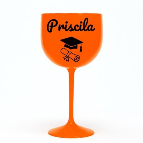 Taça Gin 580ml Formatura Personalizada com Nome Priscila