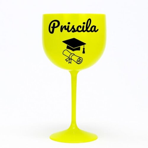 Taça Gin 580ml Formatura Personalizada com Nome Priscila