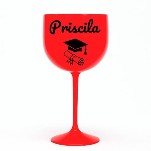 Taça Gin 580ml Formatura Personalizada com Nome Priscila