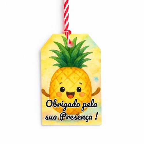 Tag de Agradecimento Personalizada 7x5 Abacaxi