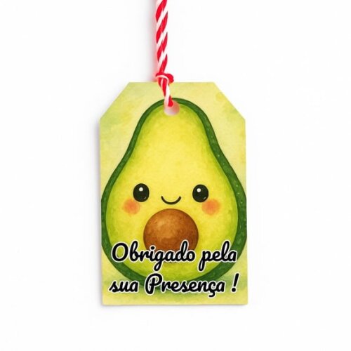 Tag de Agradecimento Personalizada 7x5 Abacate