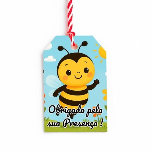 Tag de Agradecimento Personalizada 7x5 Abelhinha