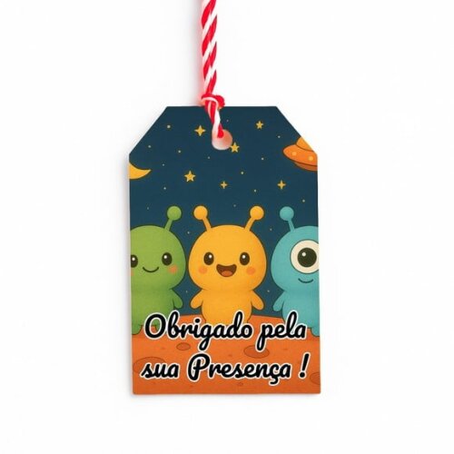 Tag de Agradecimento Personalizada 7x5 Alienígenas Fofos