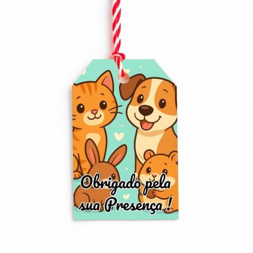 Tag de Agradecimento Personalizada 7x5 Animais de Estimação