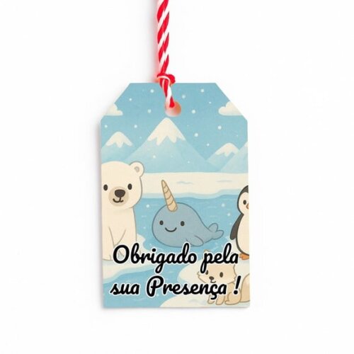 Tag de Agradecimento Personalizada 7x5 Animais do Ártico