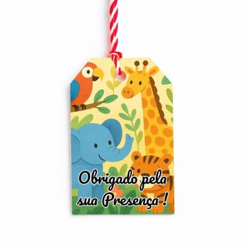 Tag de Agradecimento Personalizada 7x5 Animais Exóticos