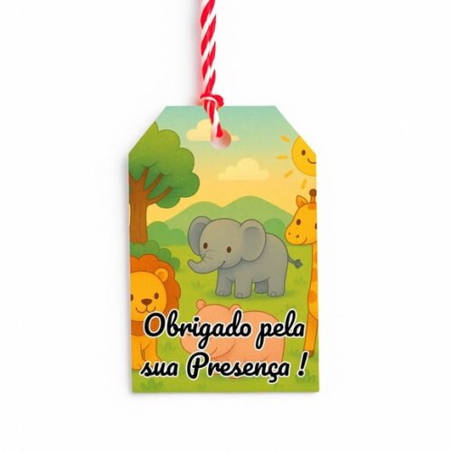 Tag de Agradecimento Personalizada 7x5 Animais Selvagens