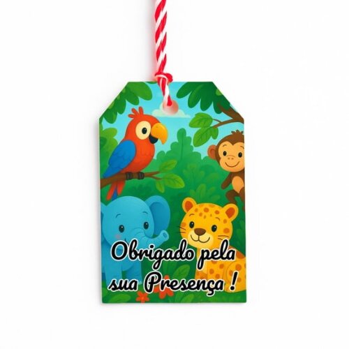Tag de Agradecimento Personalizada 7x5 Animais Tropicais