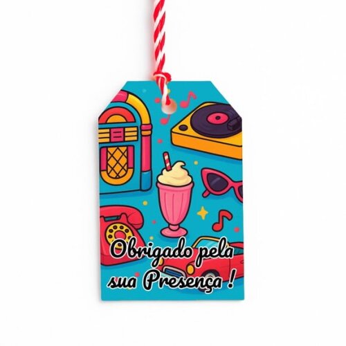 Tag de Agradecimento Personalizada 7x5 Anos 50