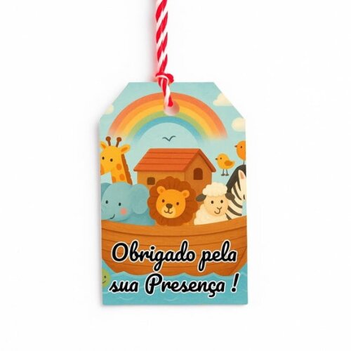 Tag de Agradecimento Personalizada 7x5 Arca de Noé