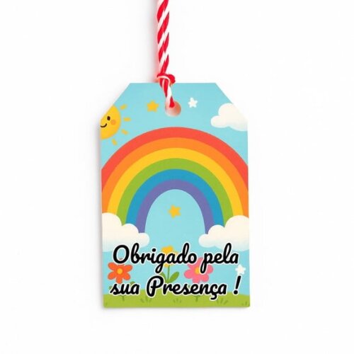 Tag de Agradecimento Personalizada 7x5 Arco-íris