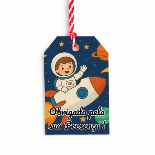Tag de Agradecimento Personalizada 7x5 Aventura Espacial