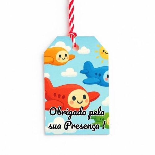 Tag de Agradecimento Personalizada 7x5 Aviões