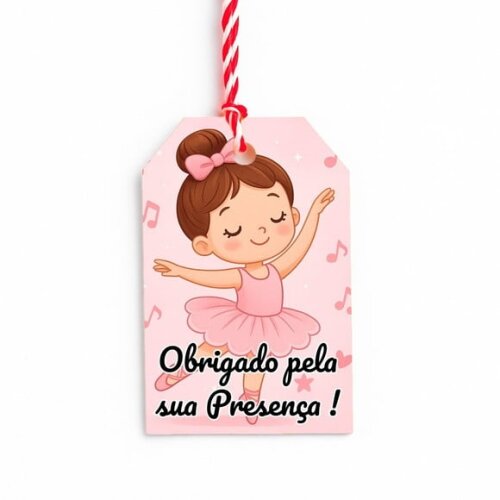 Tag de Agradecimento Personalizada 7x5 Bailarina