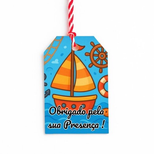Tag de Agradecimento Personalizada 7x5 Barquinho
