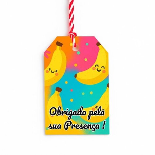 Tag de Agradecimento Personalizada 7x5 Bananas Divertidas