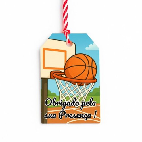 Tag de Agradecimento Personalizada 7x5 Basquete