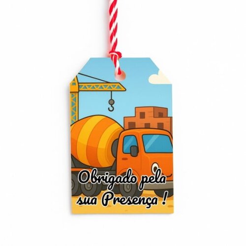 Tag de Agradecimento Personalizada 7x5 Betoneira
