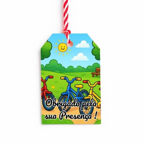 Tag de Agradecimento Personalizada 7x5 Bicicletas Coloridas