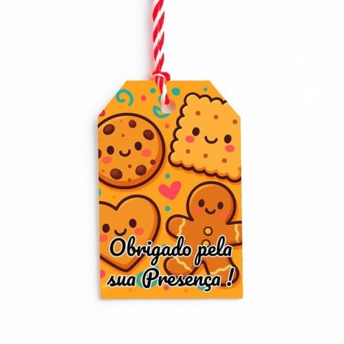 Tag de Agradecimento Personalizada 7x5 Biscoitinhos