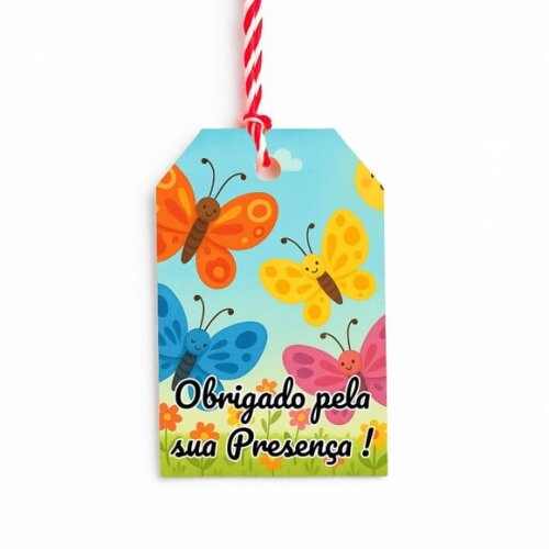 Tag de Agradecimento Personalizada 7x5 Borboletas