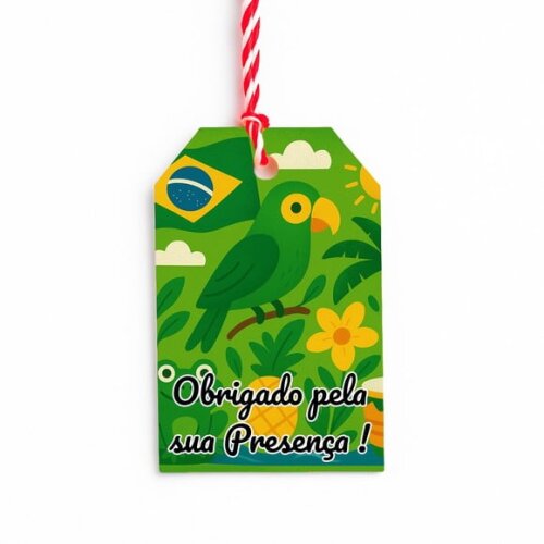 Tag de Agradecimento Personalizada 7x5 Brasil Verde Amarelo