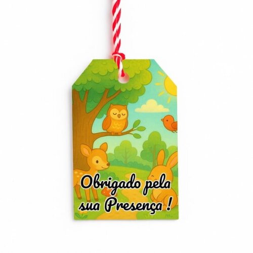 Tag de Agradecimento Personalizada 7x5 Bosque Encantado