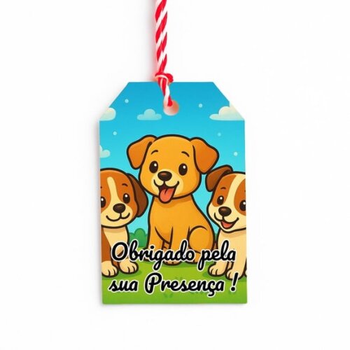 Tag de Agradecimento Personalizada 7x5 Cachorrinhos