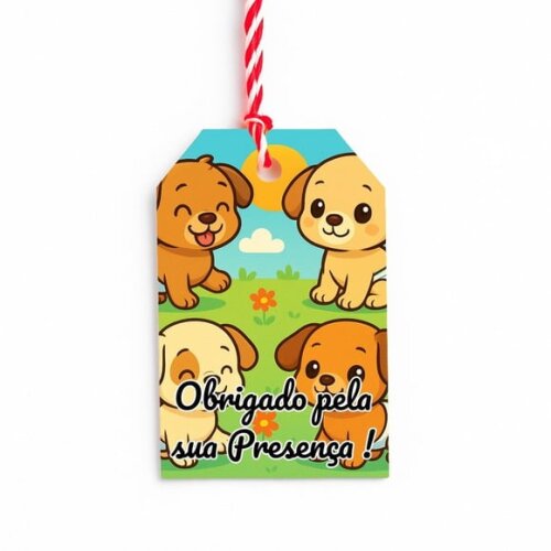 Tag de Agradecimento Personalizada 7x5 Cachorrinhos Baby