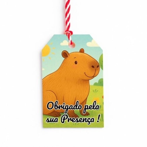 Tag de Agradecimento Personalizada 7x5 Capivara