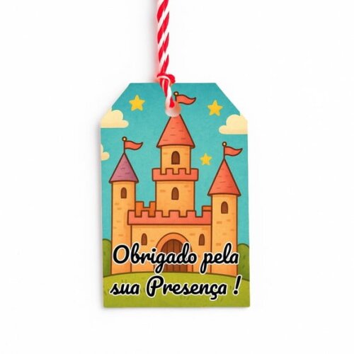 Tag de Agradecimento Personalizada 7x5 Castelo Encantado